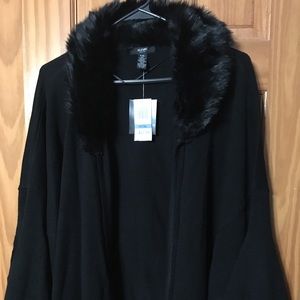 NWT fur trimmed sweater